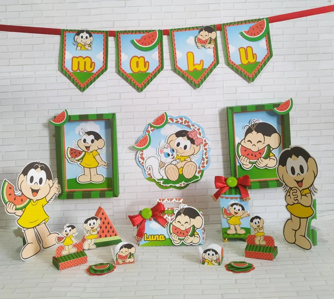 Decoração Magali simples e barato para aniversário. Arquivo Studio