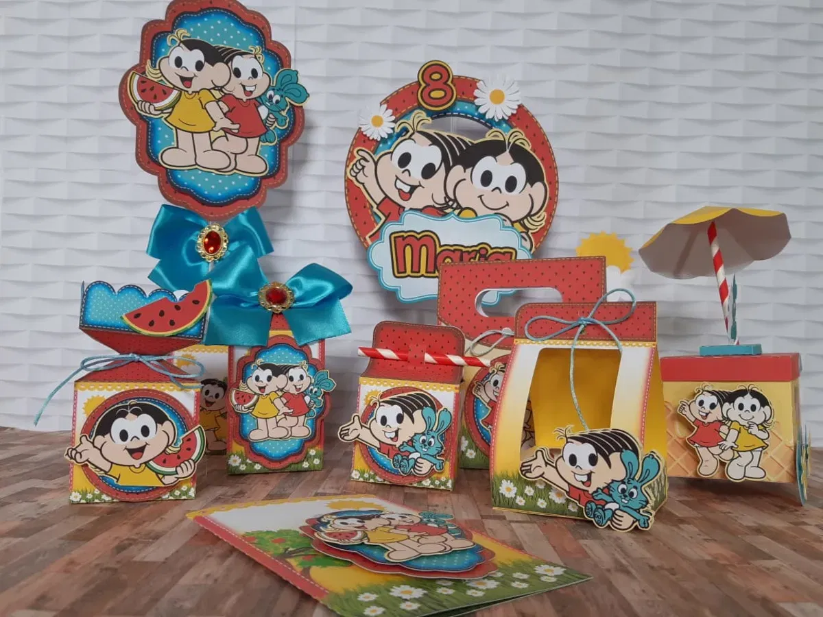 Imagem de Decoração para temas infantis Magali e Mônica. O arquivo de corte em Studio