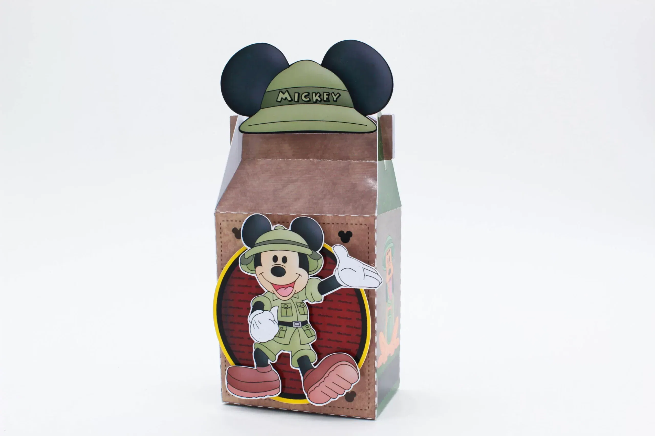 Decoração para festa Mickey Safari. Arquivos PDF e PNG para impressão e arquivo de corte Studio. Moldes de topper e topo de bolo.
