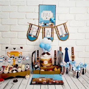 Painel Dia dos Pais em Studio e PDF para decoração. Ideal para festas e fotos.