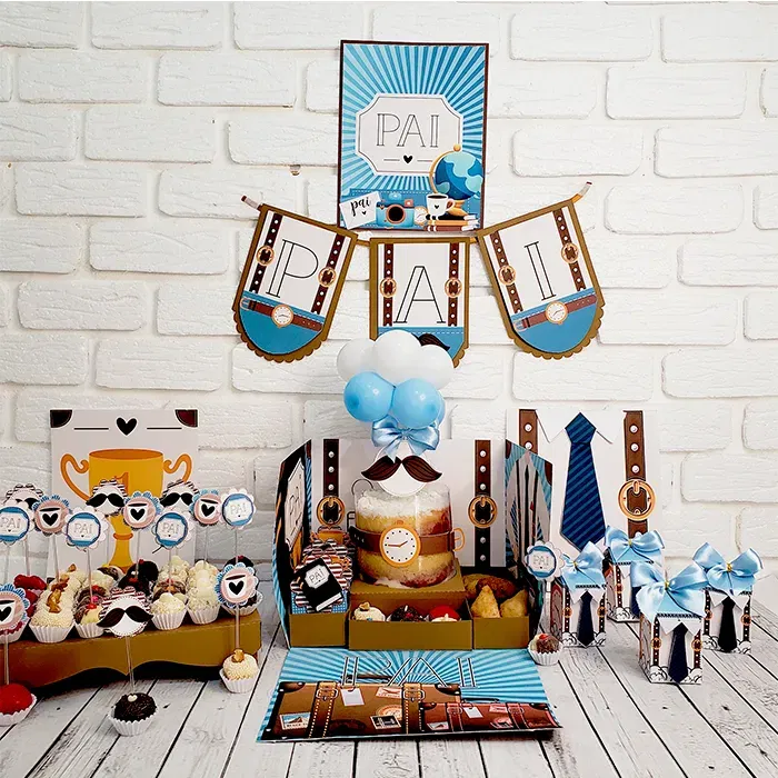 Painel decorativo para festa de Dia dos Pais em arquivo de corte.