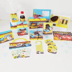 Decoração Páscoa Hot Wheels para Temas criativos. Arquivo de Corte Studio e PDF com moldes de topo de bolo e topper essenciais para sua festa.