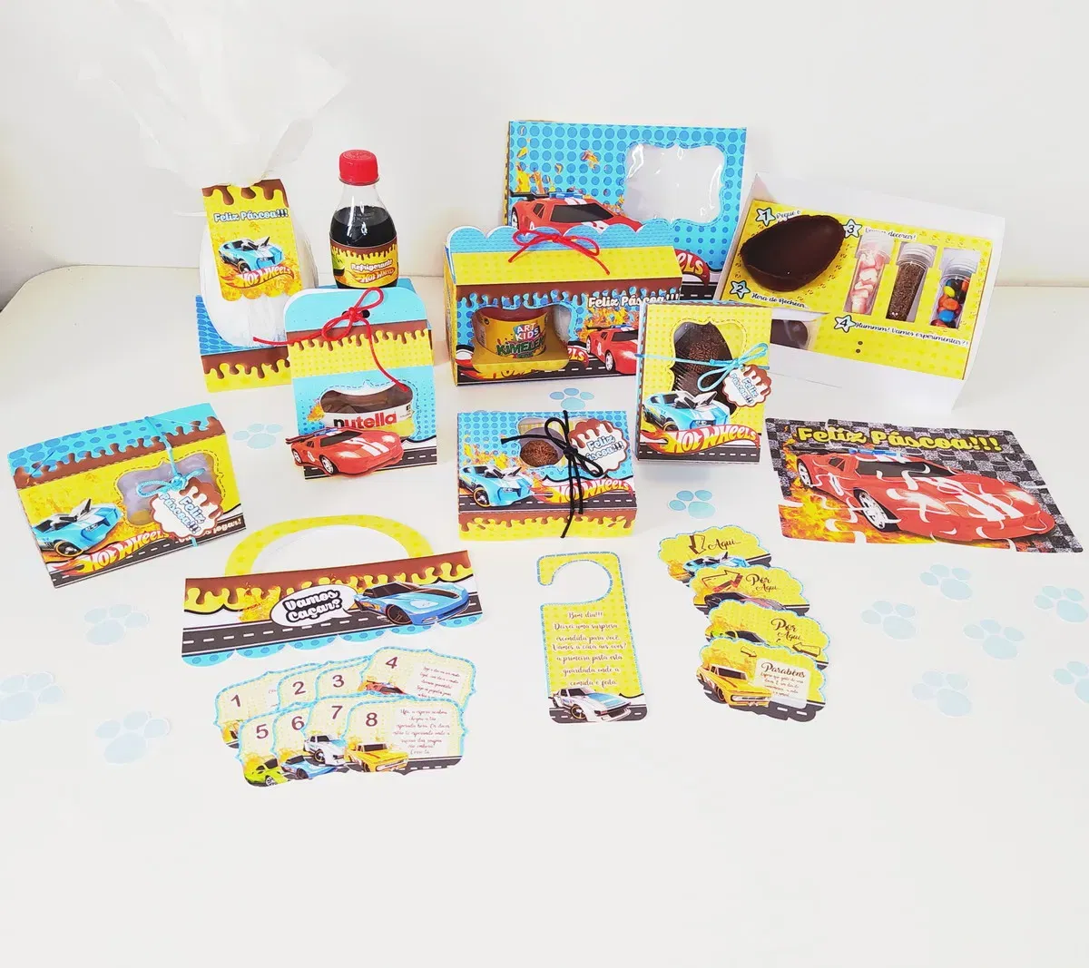 Decoração Páscoa Hot Wheels para Temas criativos. Arquivo de Corte Studio e PDF com moldes de topo de bolo e topper essenciais para sua festa.