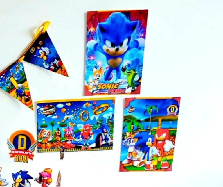 Download de arquivo de corte para festa infantil Sonic. Decoração, topper e festas.