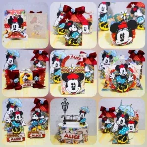 Topo de bolo Minnie Vintage 3D. Arquivo de corte Studio e PDF para topper e decoração de aniversário.