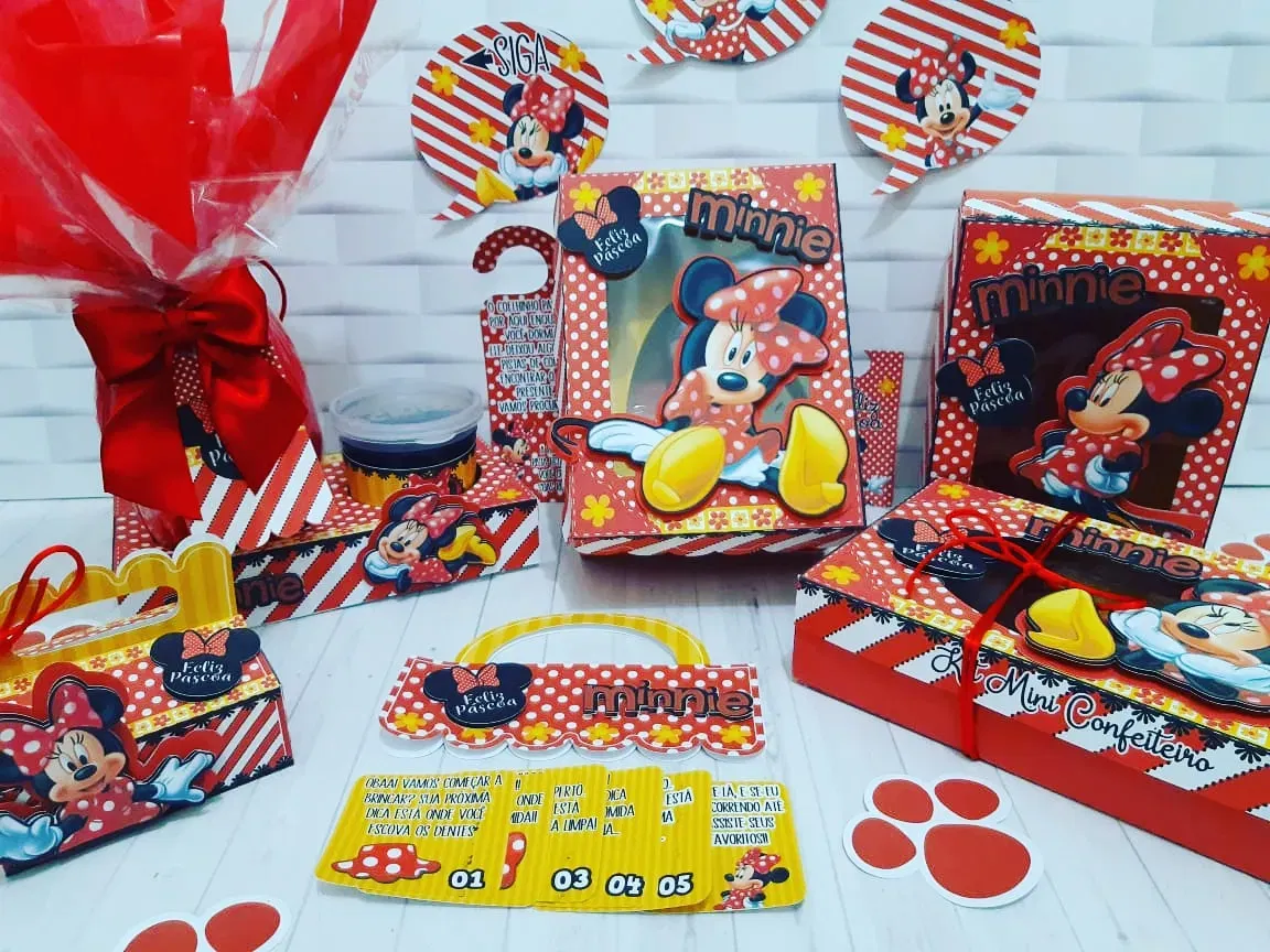 Arquivo de corte Minnie Páscoa pronto para imprimir em PDF e Studio. Decoração, topper e festas.