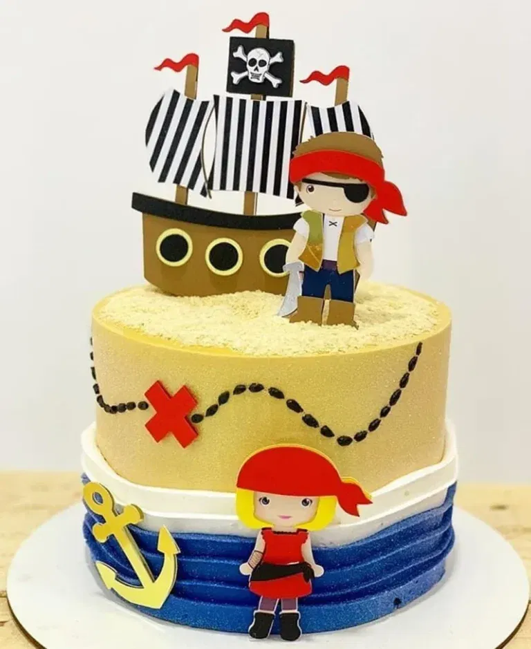 Decoracao Topper de Bolo Pirata
