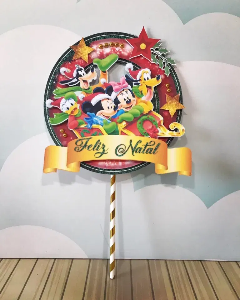 Imagens PNG e arquivo de corte Studio Turma do Mickey Natal. Decoração de aniversário, topper e topo de bolo para festas.