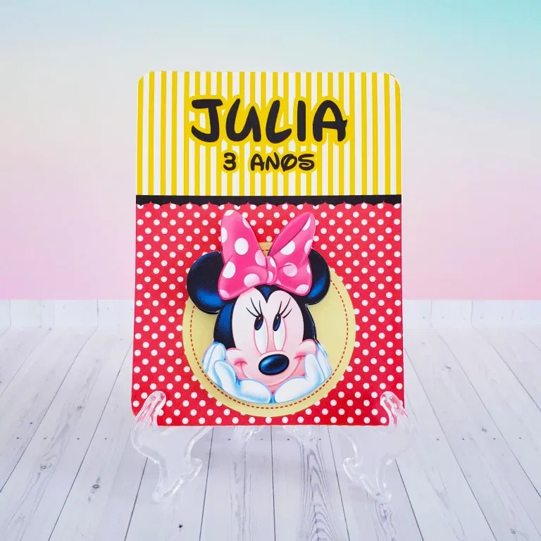 Decoração Minnie pronta para imprimir e cortar em Studio e PDF. Ideal para topper e temas de festas.