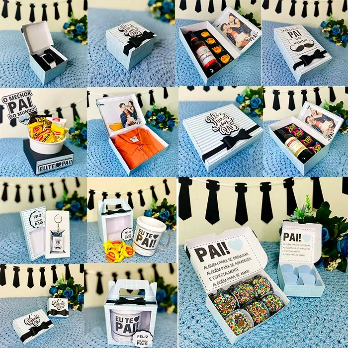 Kit profissional para decoração de festa Dia dos Pais. Arquivo de corte, topper e temas.