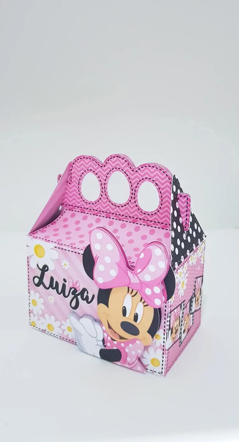 Kit completo de decoração Minnie Rosa em Studio, PNG e PDF. Ideal para topper e temas de festas.