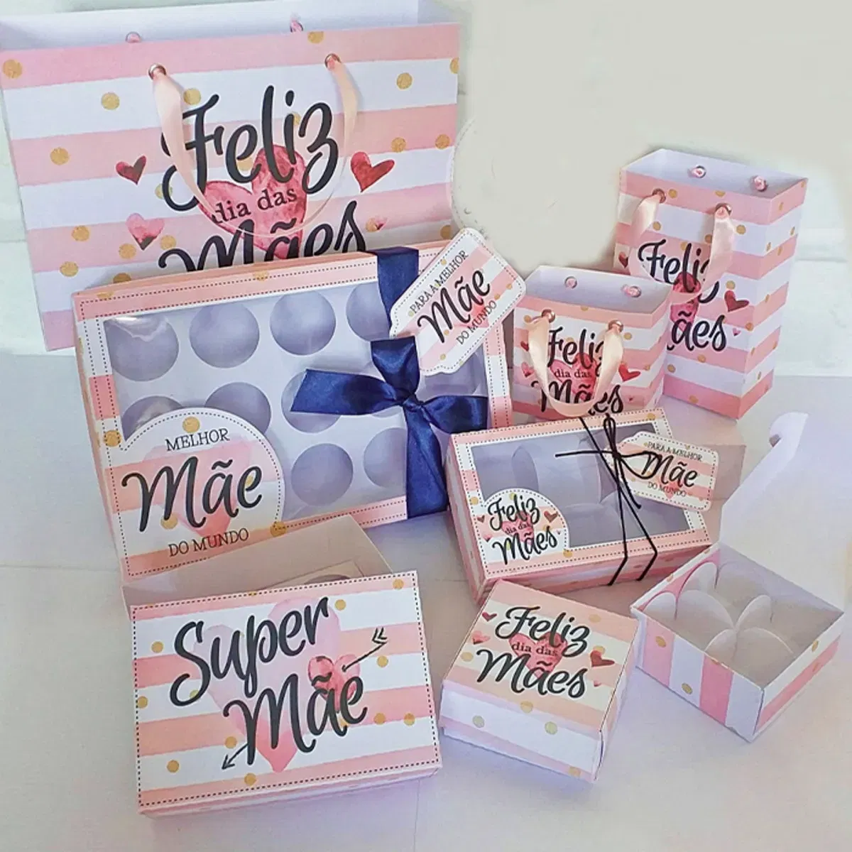 Kit decoração Dia das Mães em Studio e PDF. Ideal para aniversário, topper e temas de festas.