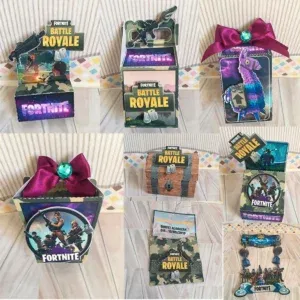Elementos de Decoração Fortnite. Arquivo de Corte Studio e PDF para festas de aniversário. Ideal para enfeite