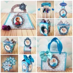 Enfeite de mesa tema Frozen em Studio e PDF. Decoração, topper e festas.