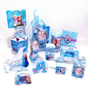 Enfeites de aniversário Frozen em Studio e PDF. Decoração, topper e festas.