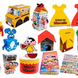 Topper Feliz Aniversário Turma da Mônica. Arquivo de Corte Studio para decoração de festas de aniversário. Perfeito para criar topo de bolo com o tema clássico.