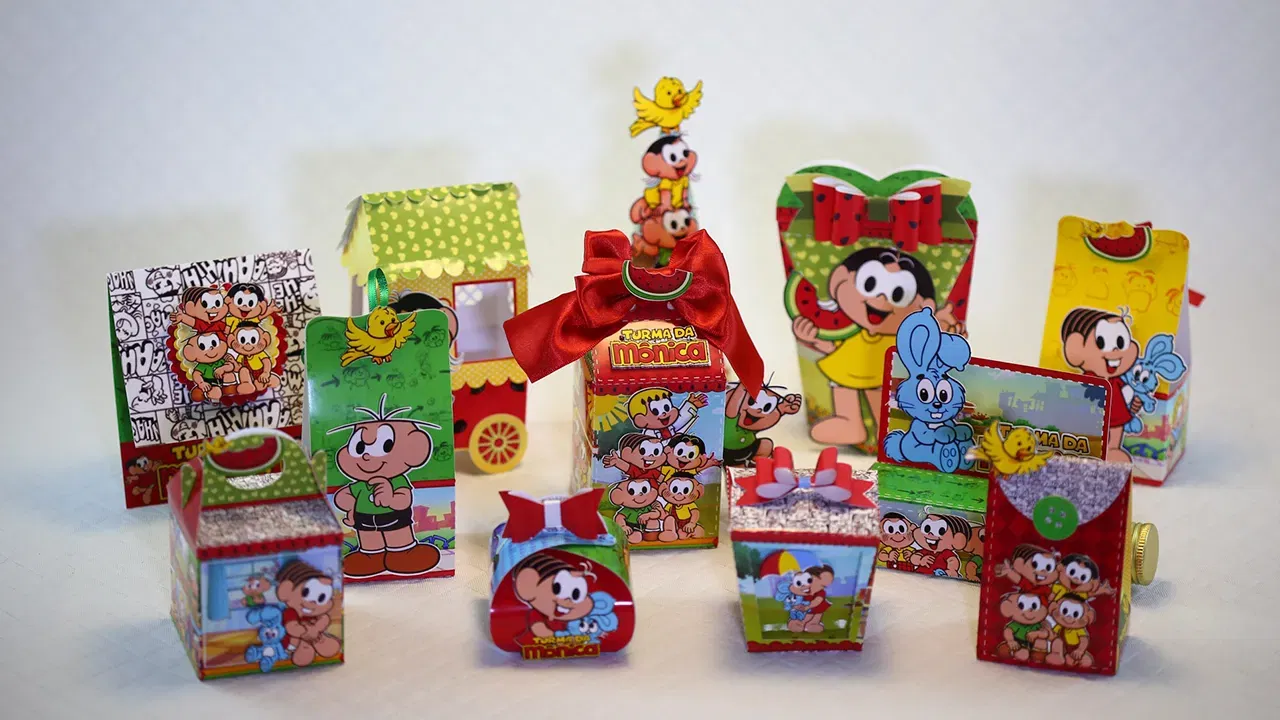 Decoração para Celebração Aniversário Turma da Mônica. Arquivo de Corte Studio e PDF para festas infantis. Inclui topo de bolo e topper.