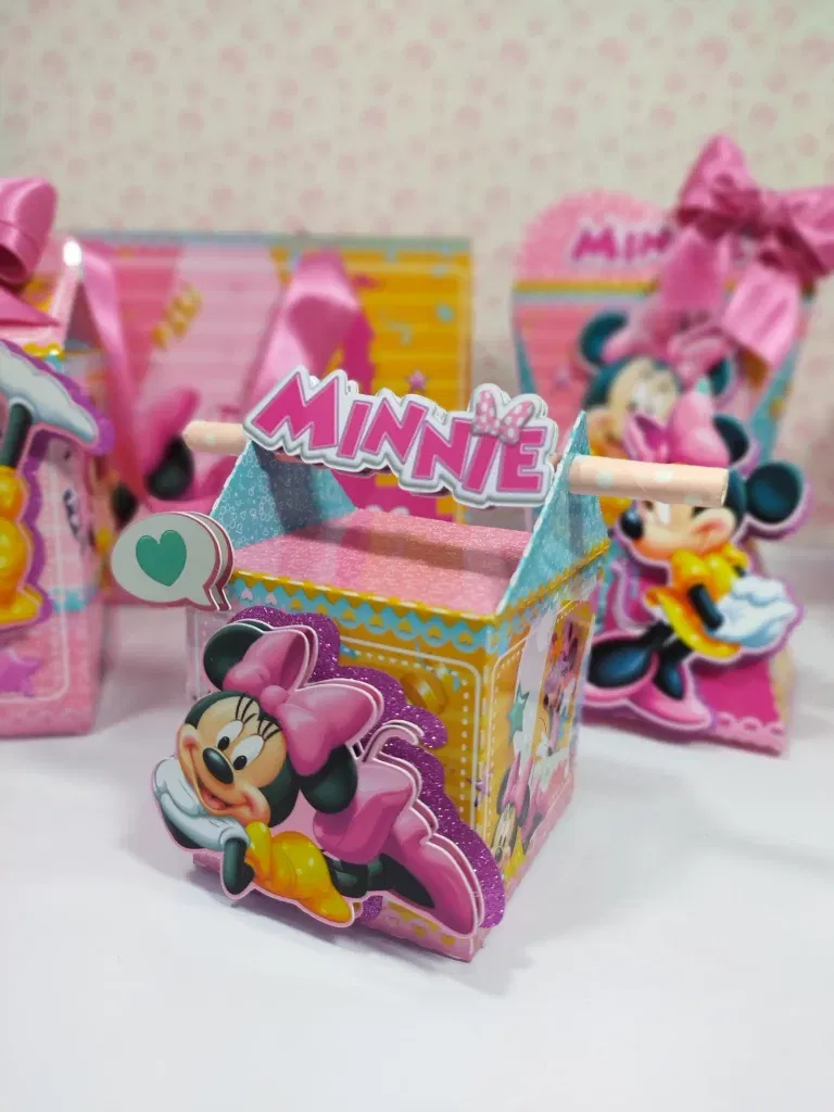Moldes de decoração Minnie para festas. Arquivo de corte Studio e PDF para topper e mesa.