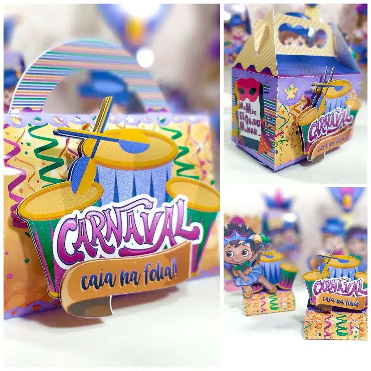 Kit profissional Carnaval para Silhouette Studio e PDF. Decoração, topper e temas de festas.