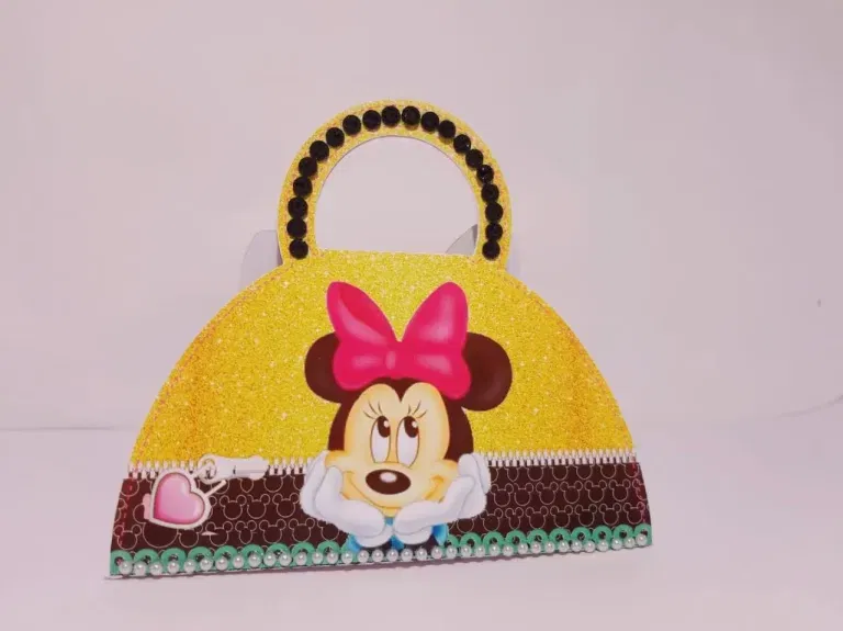 Topo de bolo Loja de Laços da Minnie 3D. Arquivo de corte Studio e PDF para decoração de festas.