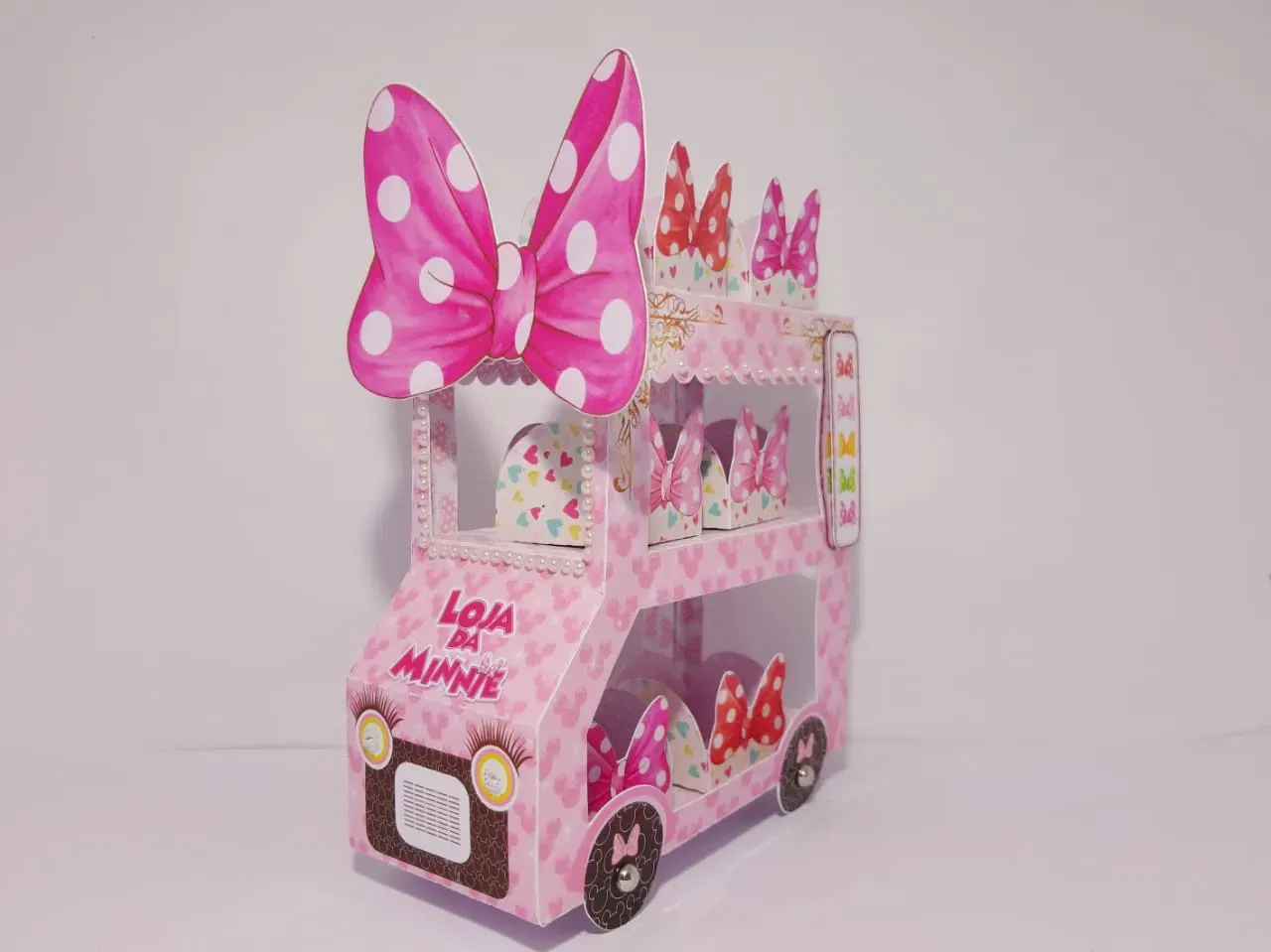 Arquivo de corte Loja de Laços da Minnie em Studio e PDF. Ideal para decoração de aniversário e festas.