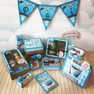 Moldes de decoração de mesa Dia dos Pais. Arquivo de corte Studio e PDF para topper.