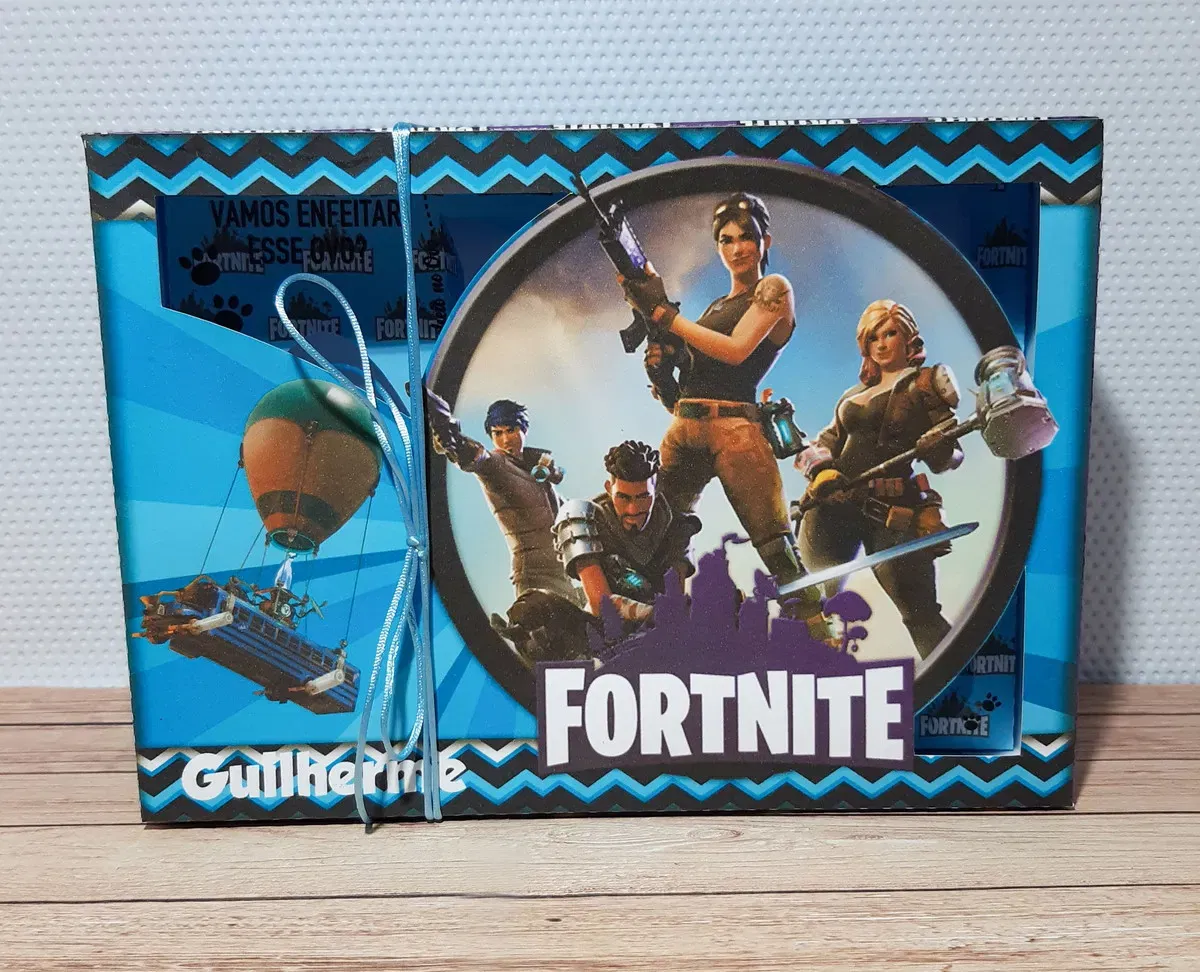 Kit Mini Confeiteiro Páscoa Fortnite (Studio e PDF). Arquivo de Corte essencial para decoração e lembrancinhas de festas de aniversário em abril. Inclui moldes de topper e embalagens.