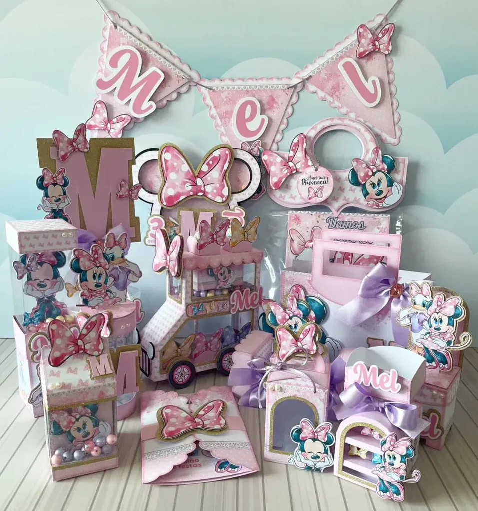 Download de arquivo de corte Minnie Loja de Laços. Decoração, topper e aniversário.