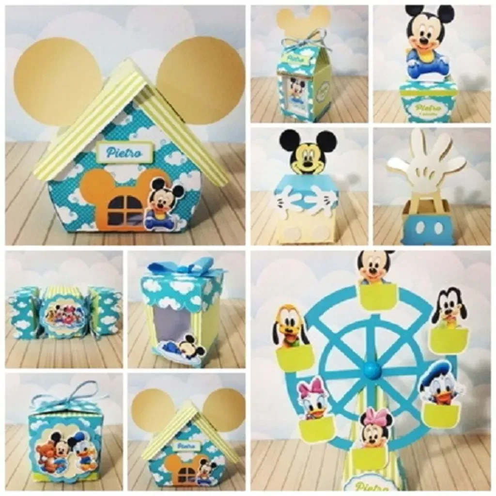 Arquivo de corte Roda Gigante Turma do Mickey para Silhouette Studio. Ideal para decoração de aniversário e festas. Complementa o topo de bolo.