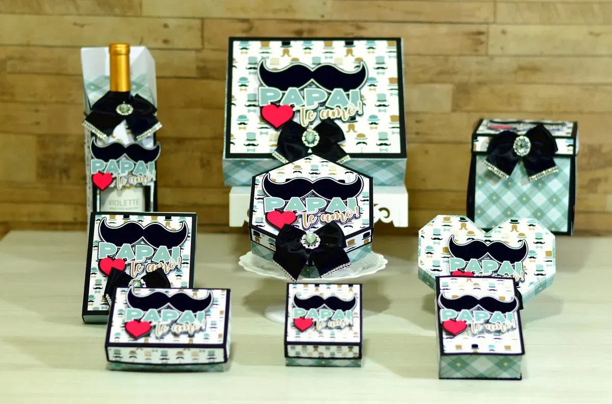 Download de arquivo de corte para decoração Dia dos Pais. Topper e temas de festas.