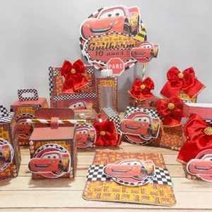 Decoração Completa para Tema Hot Wheels Aniversário. Arquivo de Corte Studio e PDF para festas e topo de bolo personalizado.