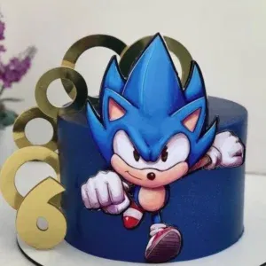 Topper com temas do Sonic para bolo em Silhouette Studio. Decoração e festas.