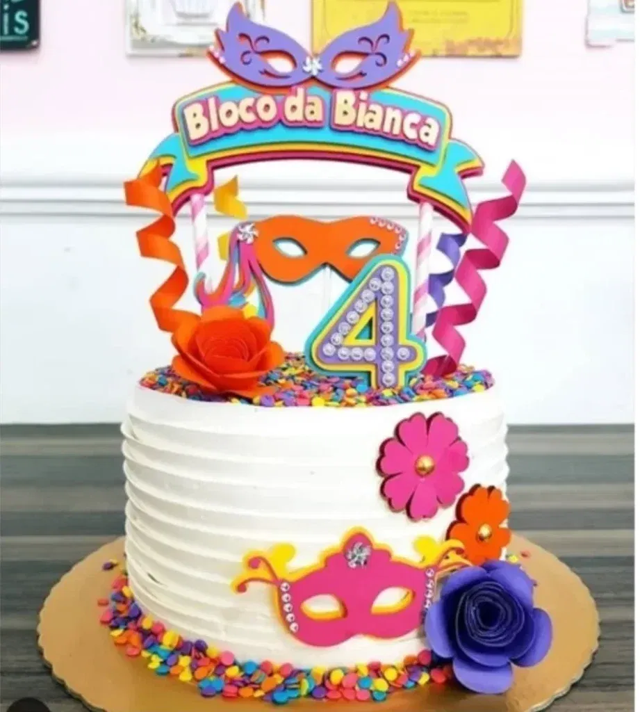 Arquivo de topo de bolo Bloco de Carnaval.