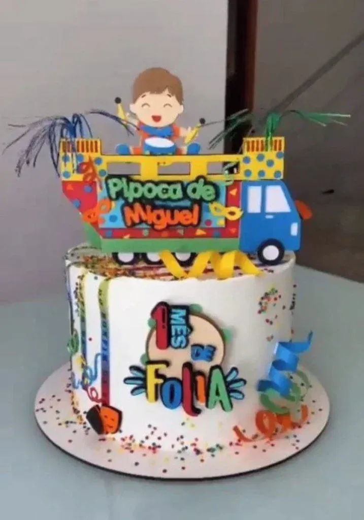 Topo de Bolo Carnaval pronto para imprimir e cortar no Silhouette Studio.