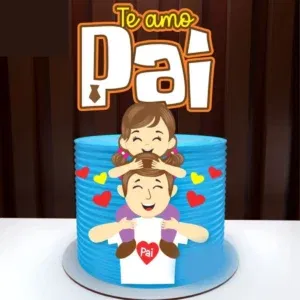 Topo de bolo Feliz Dia dos Pais em Studio. Arquivo de corte para decoração, festas e topper.