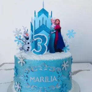 Topper de bolo Frozen pronto para imprimir e cortar no Studio. Decoração e festas.