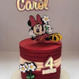 Topo de bolo Minnie Vermelha em camadas para Silhouette Studio. Ideal para decoração de aniversário e topper de festas.