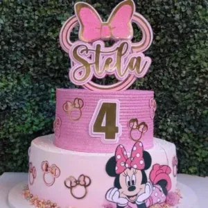 Topo de bolo Minnie editável para Silhouette Studio. Ideal para personalizar decoração, topper e temas de festas.