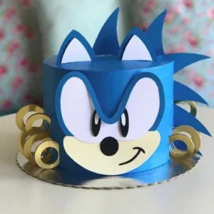 Topper de bolo personalizado Sonic para Silhouette Studio. Decoração, temas e festas.