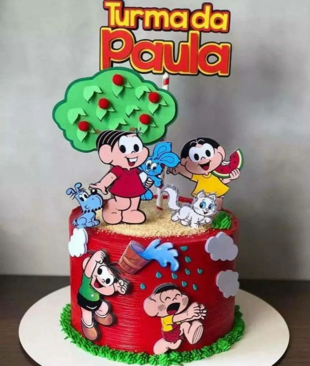 Imagem de Topper de Bolo Turma da Mônica. Arquivo de Corte Studio essencial para decoração de festas de aniversário com este tema. Perfeito para usar como topo de bolo.