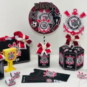 Arquivo de corte de centro de mesa Corinthians para Silhouette Studio. Decoração, temas e festas.