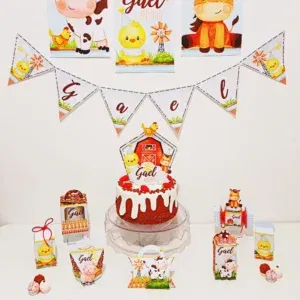 Arquivo centro de mesa fazendinha studio e pdf. Topper, decoração, temas e festas.