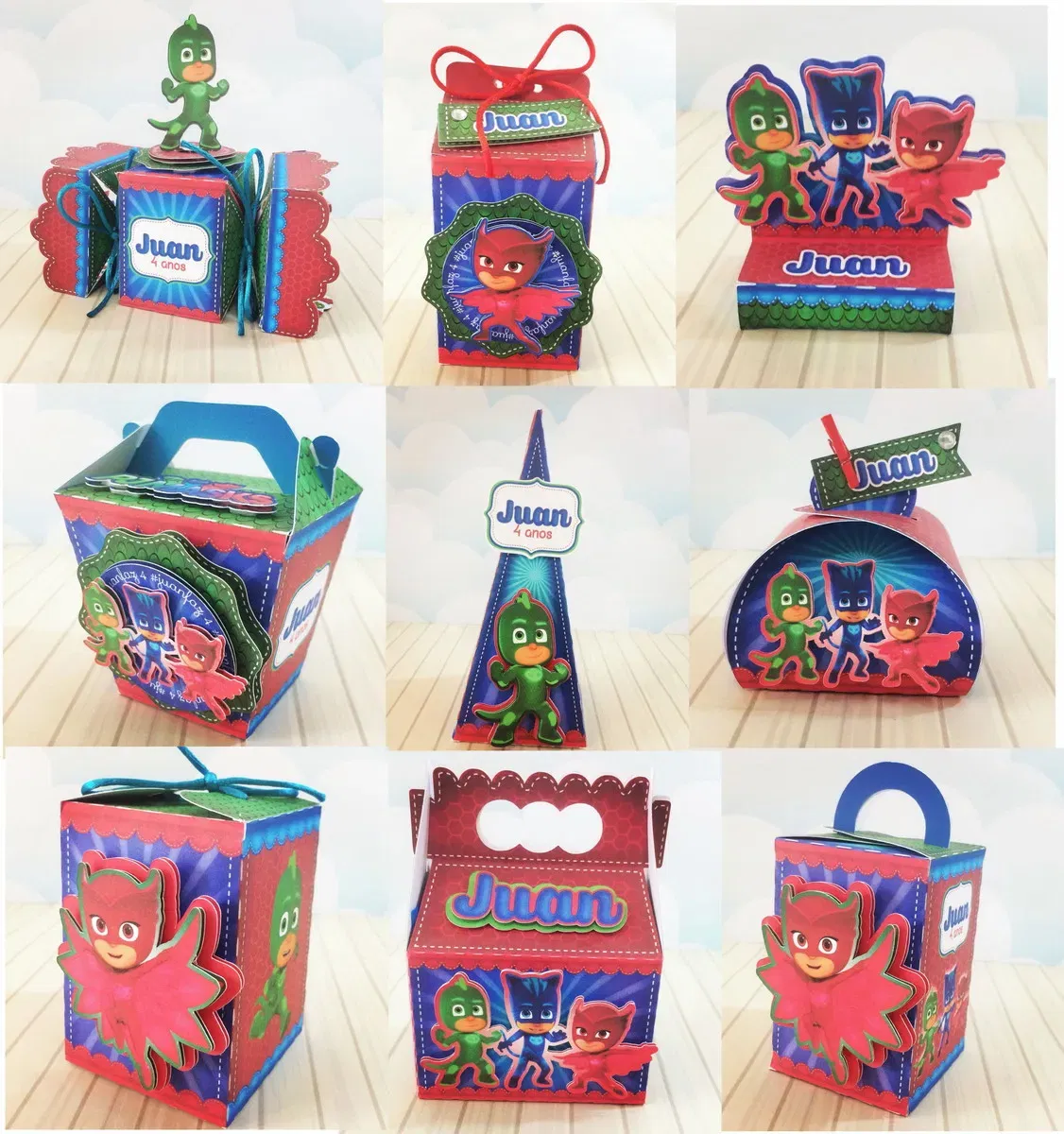 Arquivo digital Pj Masks em Studio e Pdf. Decoração, topper, temas e festas.