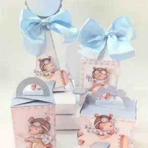 Arquivo silhouette decoração ursinho aviador studio. Topper, decoração, temas e festas.