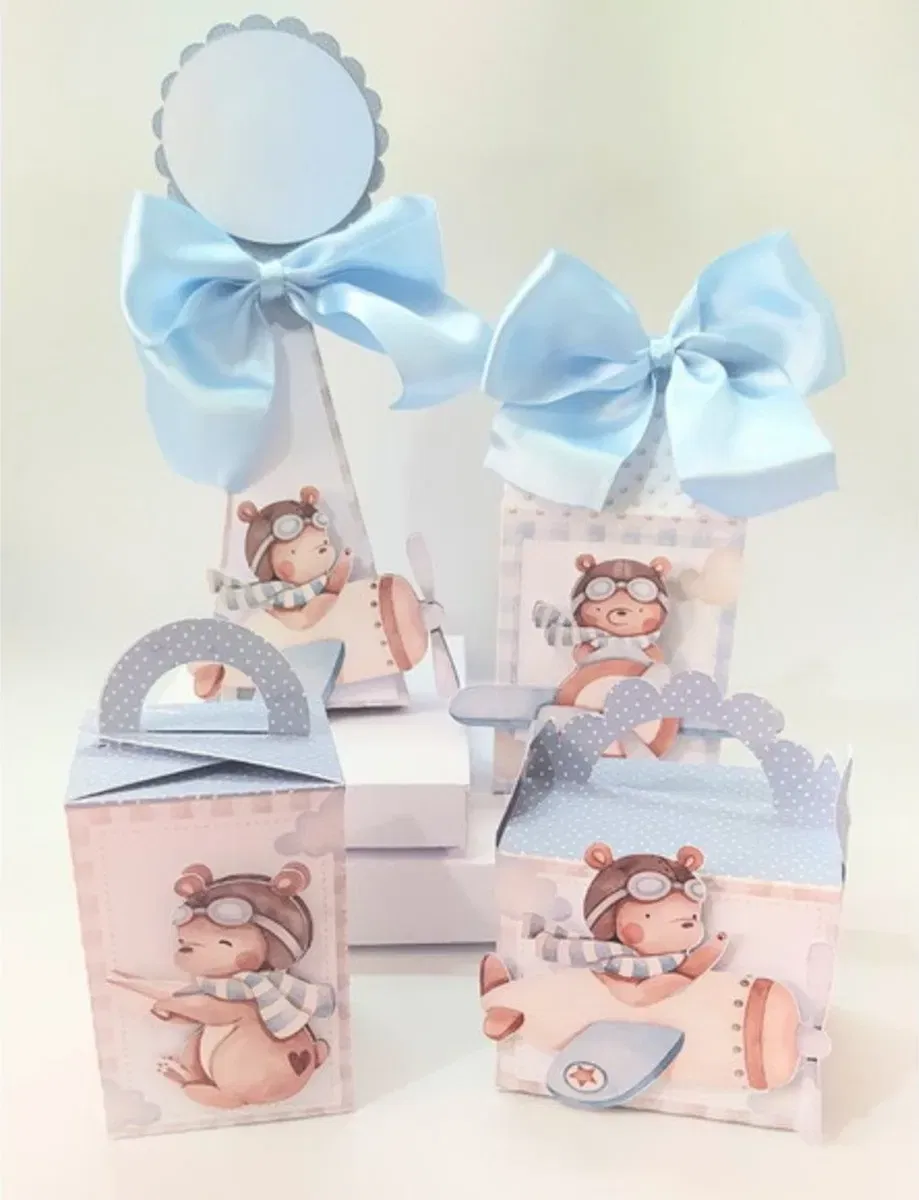 Arquivo silhouette decoração ursinho aviador studio. Topper, decoração, temas e festas.