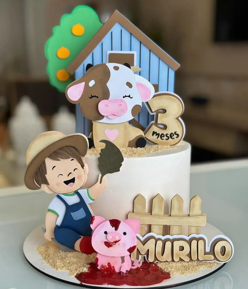 Arquivo silhouette topo de bolo fazendinha studio. Topper, decoração, temas e festas.