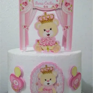 Arquivo silhouette topo de bolo ursinha realeza studio. Topper, decoração, temas e festas.