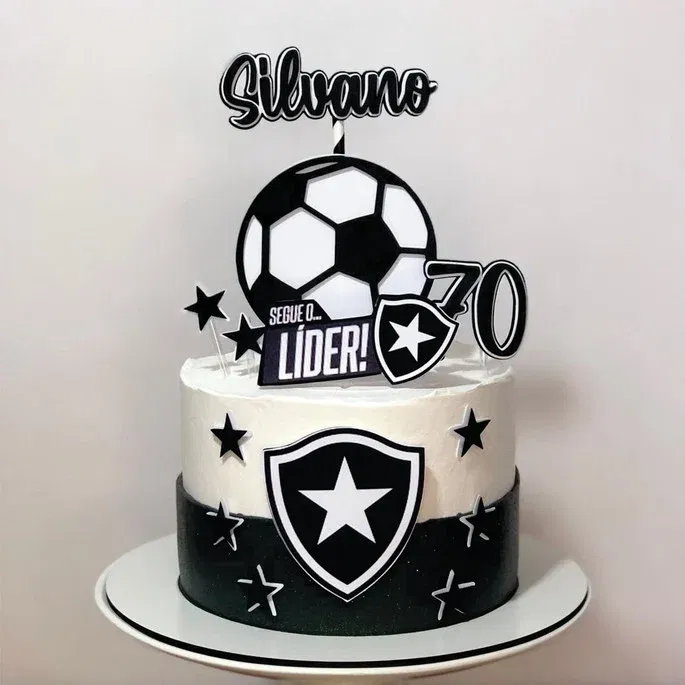 Arquivo de corte de topo de bolo do Botafogo para Silhouette Studio. Topper, decoração e festas.
