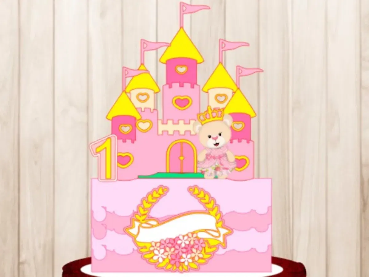Arquivo topo de bolo ursinha castelo studio. Topper, decoração, temas e festas.