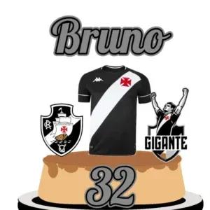 Arquivo de corte de topo de bolo do Vasco para Silhouette Studio. Topper, decoração, temas e festas.